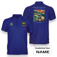 Thumbnail for VINTAGE G4078 - The Headland Light - Double-Side Polo T-Shirt design on blue+name