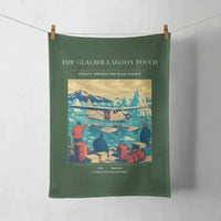 Thumbnail for VINTAGE G4349 - The Glacier Lagoon Touch - Designed Towels design on darkgreen