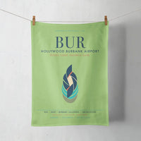 Thumbnail for Hollywood Burbank Airport (BUR) design on light green towel