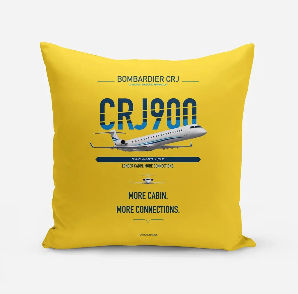 Bombardier CRJ900 design on yellow pillow