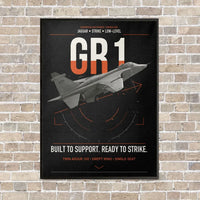 Thumbnail for SEPECAT Jaguar GR1 vertical canvas print - framed - black background