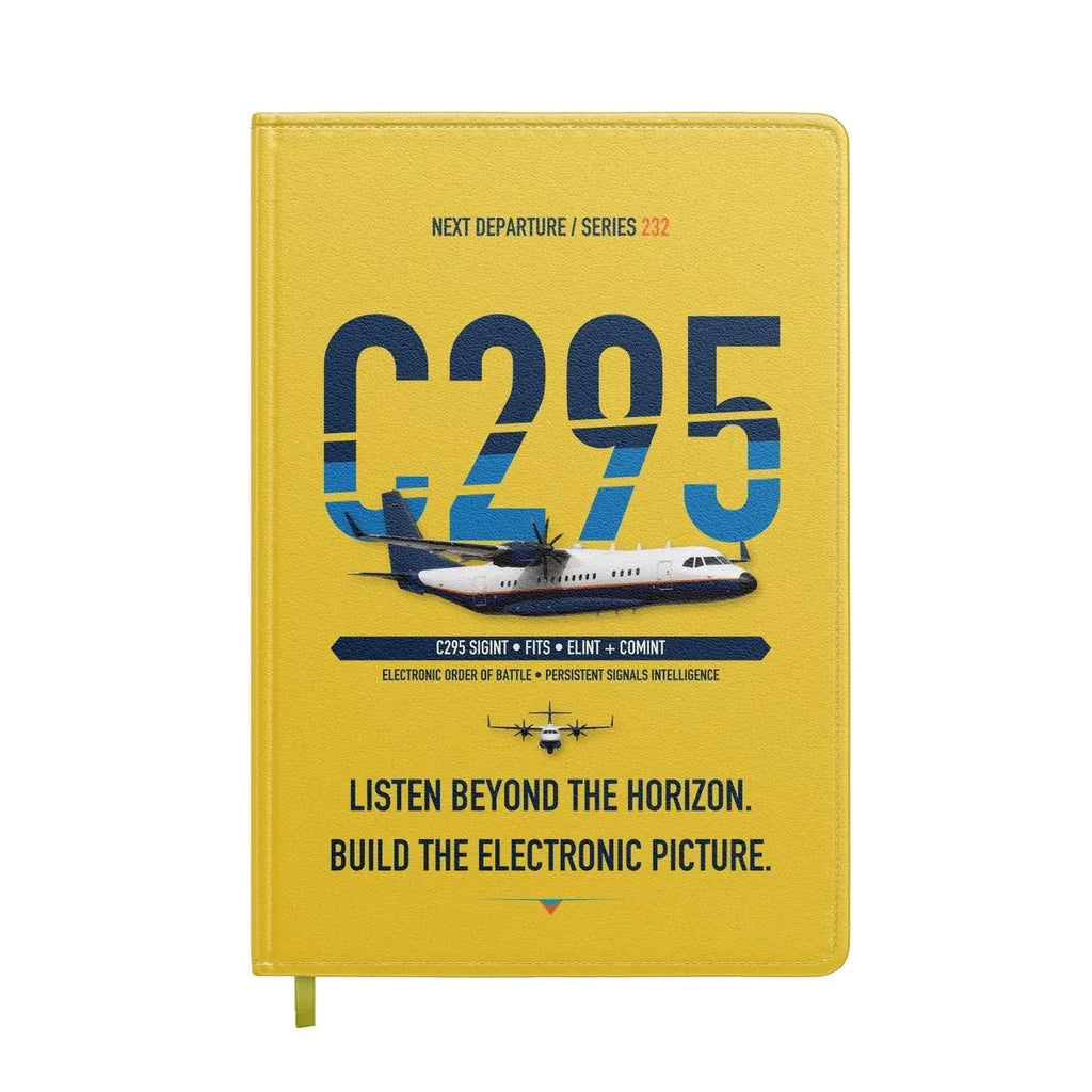 Airbus C295 SIGINT design on yellow notebook