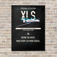 Thumbnail for Cessna Citation XLS vertical canvas print - framed - black background