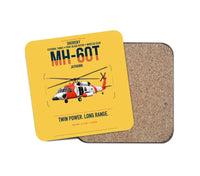 Thumbnail for Sikorsky MH-60T Jayhawk design on yellow 1 piece coaster