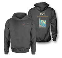 Thumbnail for Inverness Airport (INV) design on dark gray double-side hoodie