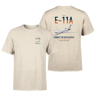 Thumbnail for E-11A BACN design on beige double-side t-shirt, double-side print