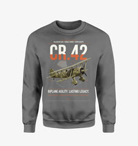 Thumbnail for Fiat CR.42 Falco design on gray sweatshirt