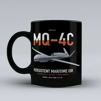 Thumbnail for MQ-4C Triton IFC-4 design on black ceramic mug, double-side print