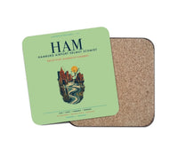 Thumbnail for Hamburg Airport Helmut Schmidt (HAM) design on light green 1 piece coaster