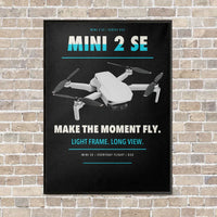 Thumbnail for DJI Mini 2 SE vertical canvas print - framed - black background