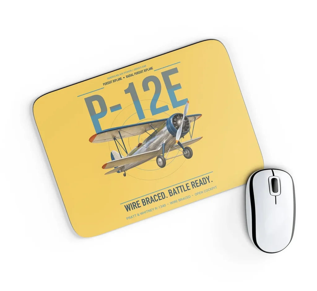 Boeing P-12E design on yellow rectangle mouse pad