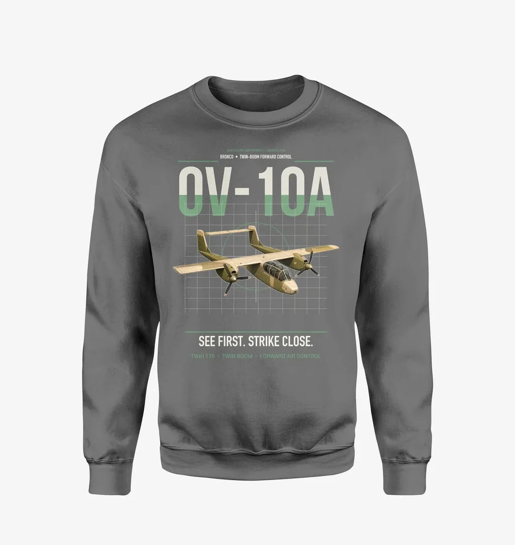 OV-10A Bronco design on gray sweatshirt