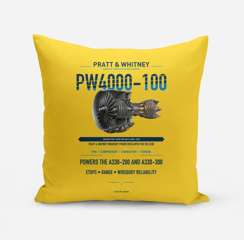 PW4000-100 design on yellow pillow