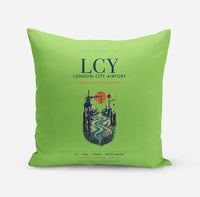 Thumbnail for London City Airport (LCY) design on light green pillow
