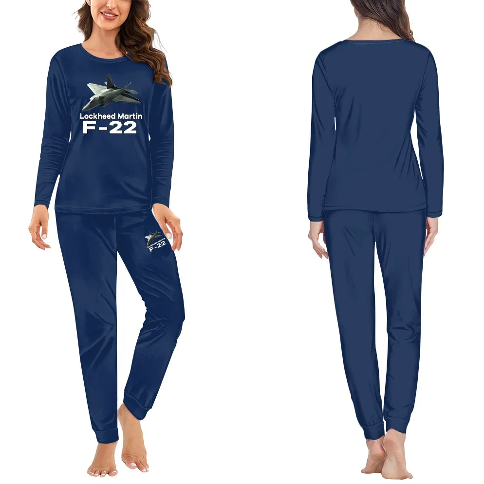 The Fighter Jet 22 Silhouette women pajamas - Dark Blue