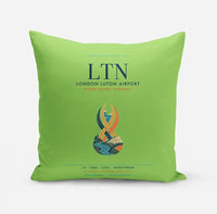 Thumbnail for London Luton Airport (LTN) design on light green pillow