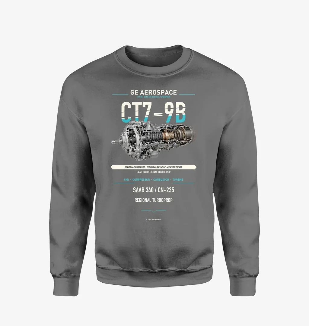 CT7-9B design on gray sweatshirt