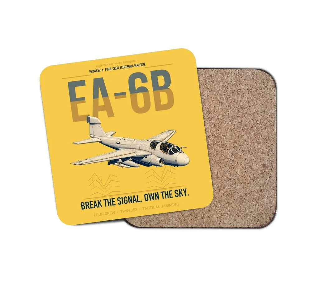 EA-6B Prowler design on yellow 1 piece coaster