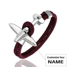 (Edition 2) Small Airplane Rope Leather Bracelets