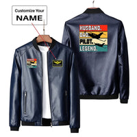 Thumbnail for Husband & Dad & Pilot Leather Jacket - view 3