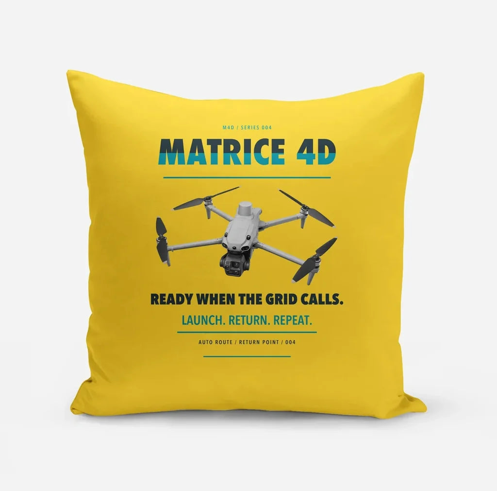 DJI Matrice 4D design on yellow pillow