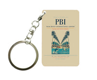 Thumbnail for Palm Beach International Airport (PBI) design on beige key chain