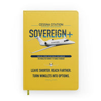 Thumbnail for Cessna Citation Sovereign+ design on yellow notebook