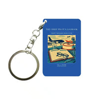 Thumbnail for VINTAGE G4426 - The Chief Pilot's Logbook - Designed Key Chain design on blue
