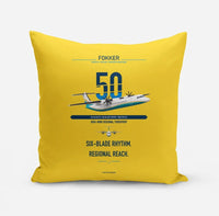 Thumbnail for Fokker 50 design on yellow pillow