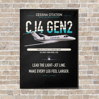 Thumbnail for Cessna Citation CJ4 Gen2 vertical canvas print - framed - black background