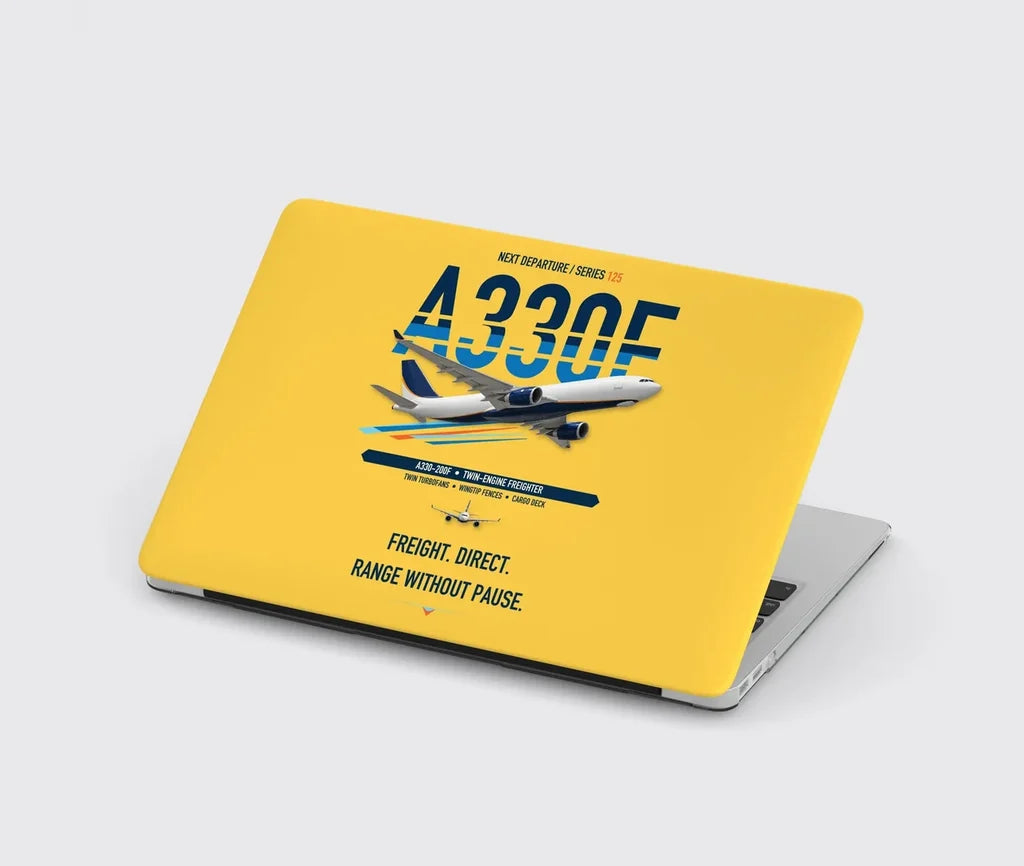 Airbus A330-200F design on yellow MacBook case