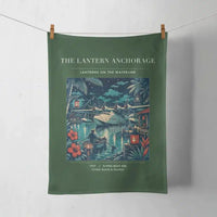 Thumbnail for VINTAGE G4187 - The Lantern Anchorage - Designed Towels design on darkgreen