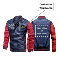 Thumbnail for Customisable Name & TWO LOGOS Stylish Bomber Jacket - view 3