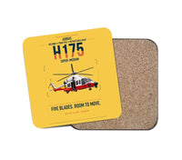 Thumbnail for Airbus H175 design on yellow 1 piece coaster