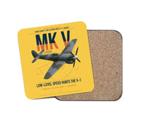 Thumbnail for Hawker Tempest Mk V design on yellow 1 piece coaster