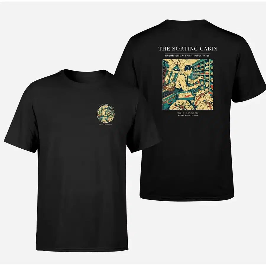 VINTAGE G4155 - The Sorting Cabin - Double-Side T-Shirt design on black double side t shirt