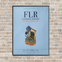 Thumbnail for Florence Airport FLR vertical canvas print - framed - light blue background