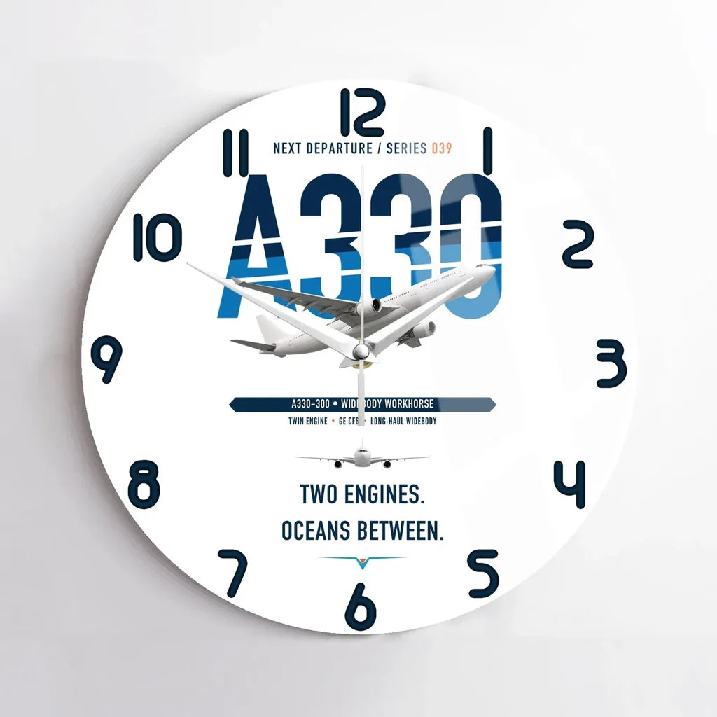 Airbus A330-300 design on white no frame wall clock