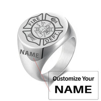 Thumbnail for Customisable FIRE DEPT Design 20MM Stainless Ring - view 3