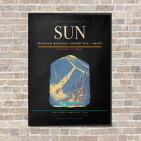 Thumbnail for Friedman Memorial Airport SUN — Hailey vertical canvas print - framed - black background