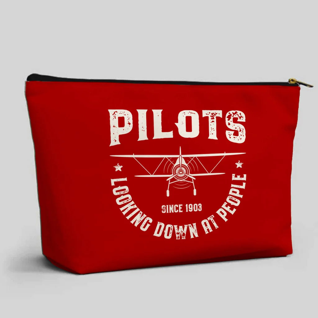 Pilots Looking Down at People Zipper Pouch - view 3