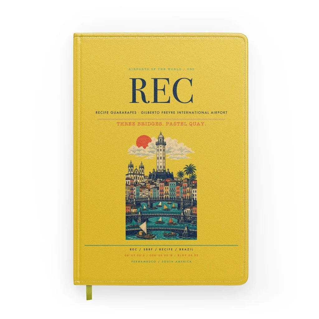 Recife Guararapes (REC) design on yellow notebook