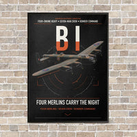 Thumbnail for Avro Lancaster B I vertical canvas print - framed - black background