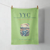 Thumbnail for YYC Calgary International Airport (YYC) design on light green towel
