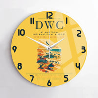 Thumbnail for Al Maktoum International Airport (DWC) design on yellow no frame wall clock