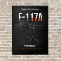 Thumbnail for F-117A Nighthawk Own The Night vertical canvas print - framed - black background
