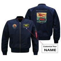 Thumbnail for VINTAGE G4347 - The Cog Railway Race - Bomber Jacket design on blue+name