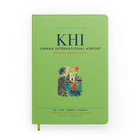 Thumbnail for Jinnah International Airport Karachi (KHI) design on light green notebook