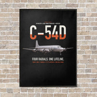 Thumbnail for C-54D Skymaster vertical canvas print - framed - black background
