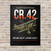 Thumbnail for Fiat CR.42 Falco vertical canvas print - framed - black background